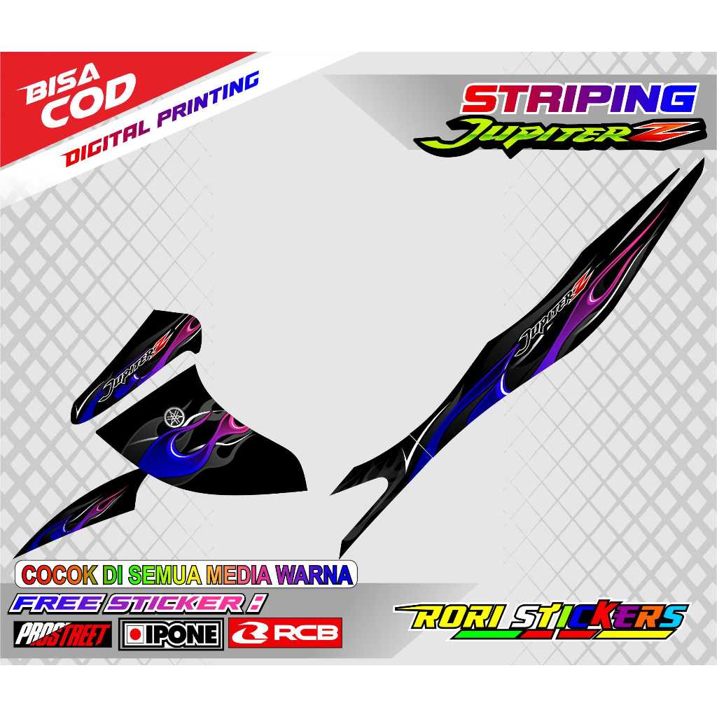 STRIPING VARIASI YAMAHA JUPITER Z BURHAN / STICKER LIST VARIASI MOTOR JUPITER Z BURHAN
