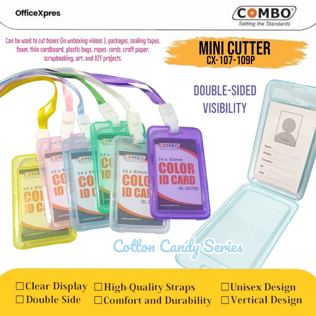 

Tali ID Card Set / Card Holder + Tali Nylon Clip Plastik / Casing ID Card Set 2071D / Name Tag 1 Set / Name Badge ID SET