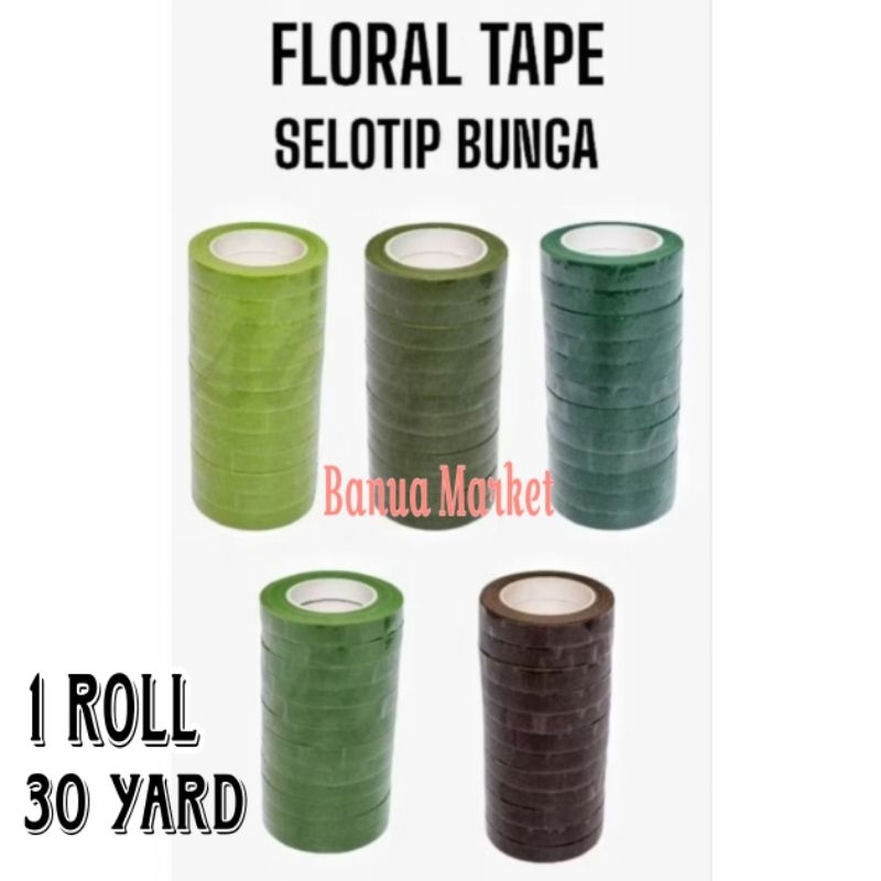 

FLORAL TAPE / SELOTIP TANGKAI BUNGA 1 ROLL 30 YARD