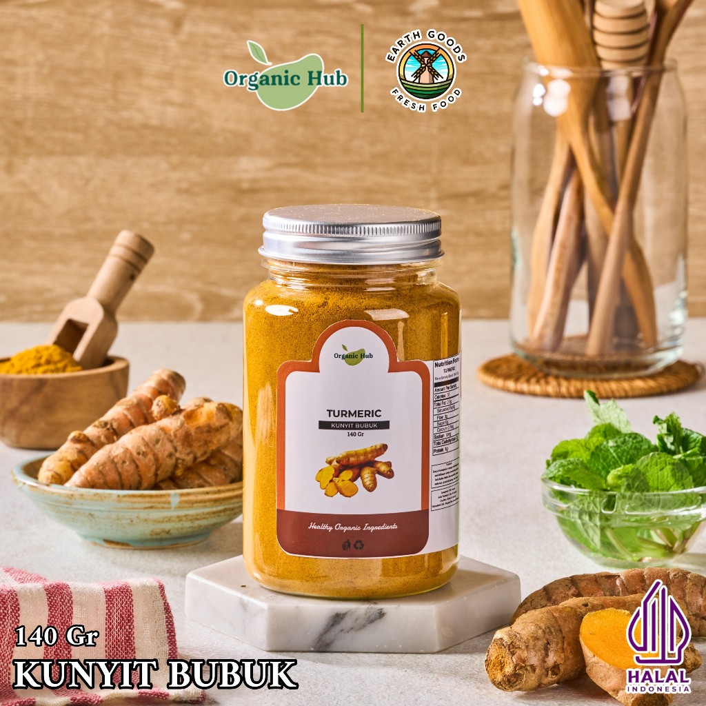 

Organic Hub Kunyit Bubuk Bumbu Dapur Organik Premium Tumerik Powder Murni Herbal 100% Original 140gr