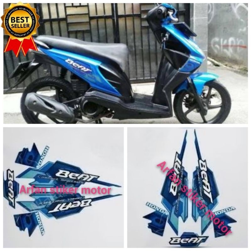 Sticker Striping Motor Honda Beat Karbu 2008 Biru list body motor beat Karbu BERKUALITAS