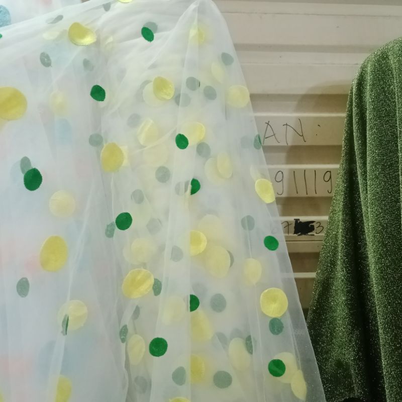 Bahan kain tulle polkadot bordir kain tulle polos polkadot premium