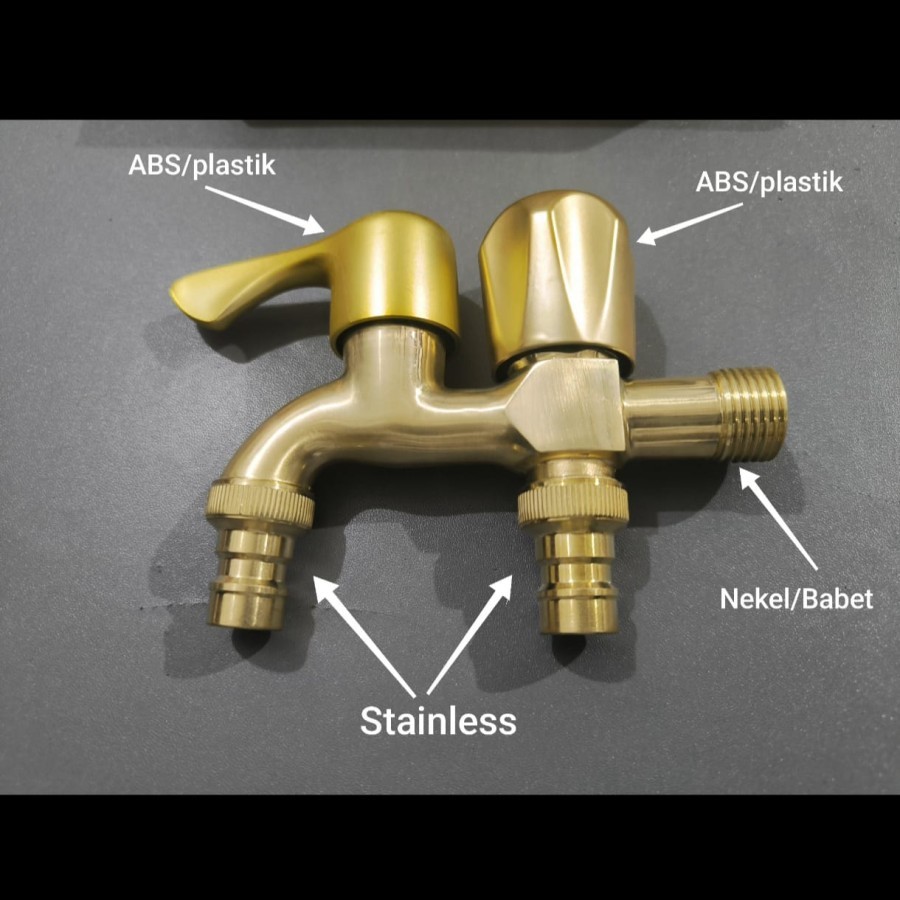 kran cabang mesin cuci GOLD kran double cabang mesin cuci kran cabang kombinasi keran air cabang kra