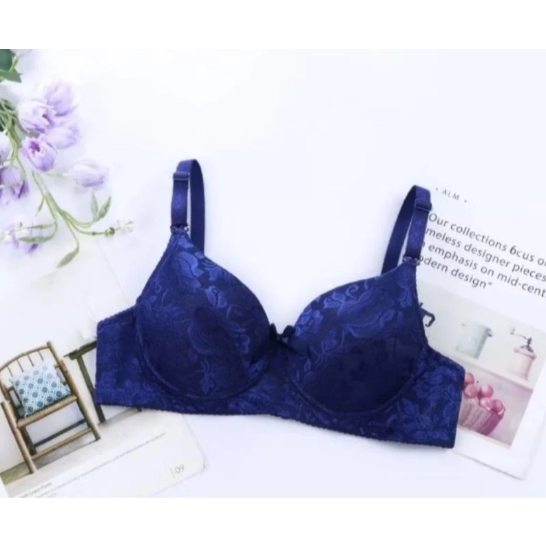 FANGXHITING - Bra Wanita Kawat BH Cup Jumbo Busa Tebal Bagian Bawah Size 34-42 Kait 3 bh 3355