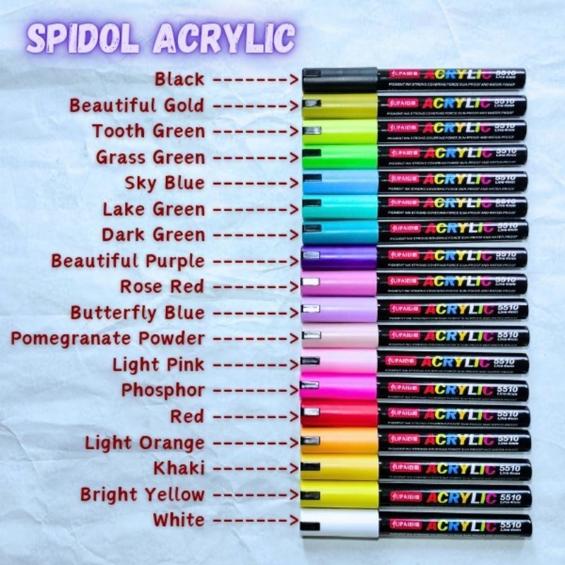 

Spidol Acrylic Ampuh Set 17 Warna