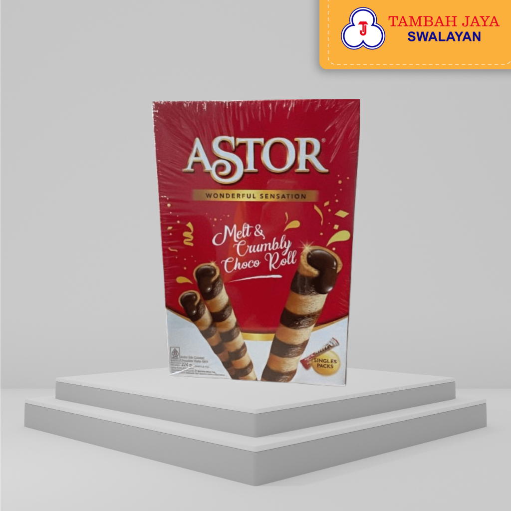 

Astor Wonderful Sensation Choco Roll 224gr (Single Pack) isi 16bungkus@14gr - Wafer Stik Coklat