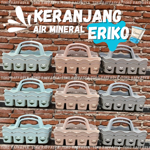 [6 pcs] Keranjang Air Mineral Isi 8 Eriko Tebal Ada Tempat Sedotan Rak Aqua Gelas/ rak gelas/ keranj