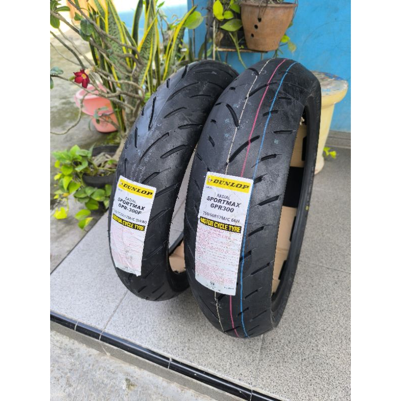 Ban set 150/60-17 & 120/70-17 DUNLOP RADIAL SPORTMAX GPR-300  NINJA 250 FI KARBU ZX25R R25 CBR 150 C