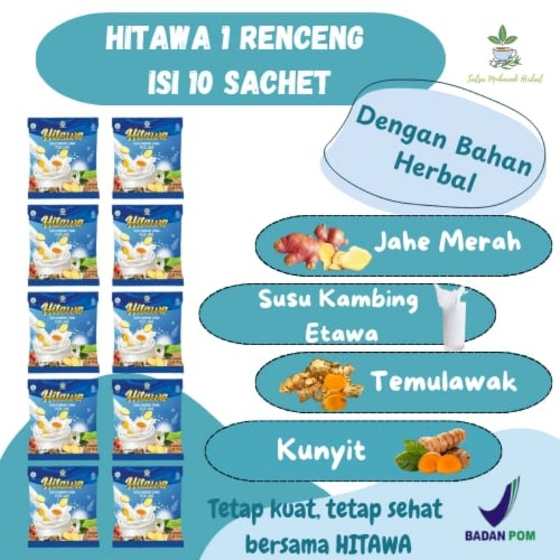 

HITAWA 1 Renceng Isi 10 sachet Susu Kambing Etawa Plus Jahe untuk Sendi Tulang Otot