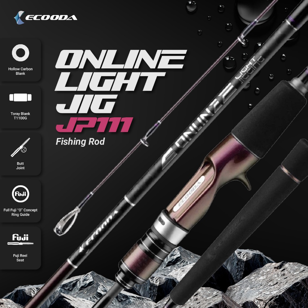 ECOODA ONLINE Light Slow Jigging Rod 1.83M/1.85M/1.91M PE 0.6-2.5 Ultralight Travel Slow Jigging Rod