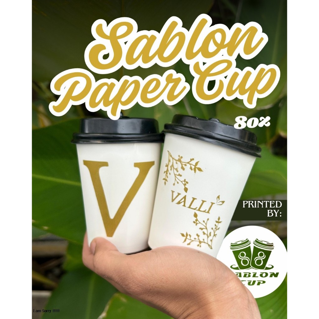 SABLON Papercup hot 8oz Single Wall || Cup Minuman Panas || Kopi,Teh,Coklat
