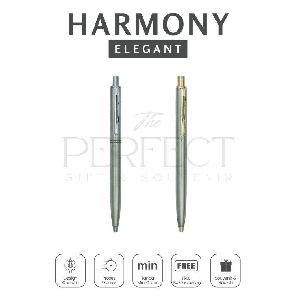 

Harmony Elegant Pen Ballpoint Free Box Custom Grafir Exclusive Promosi Gift Kado Souvenir