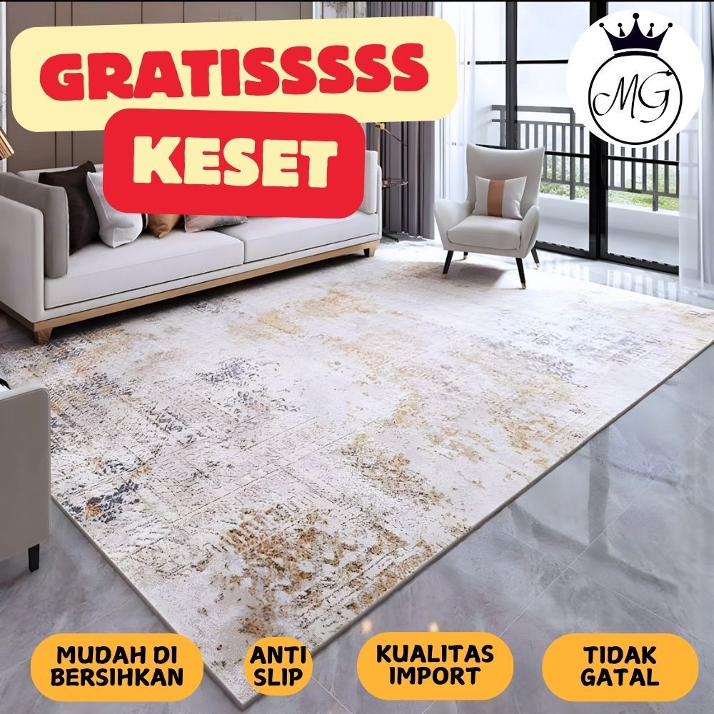 Karpet Lantai Minimalis 200x300 | 180x250 | 120x200cm Murah Ruang Tamu Lembut | MEGA JAYA Carpet