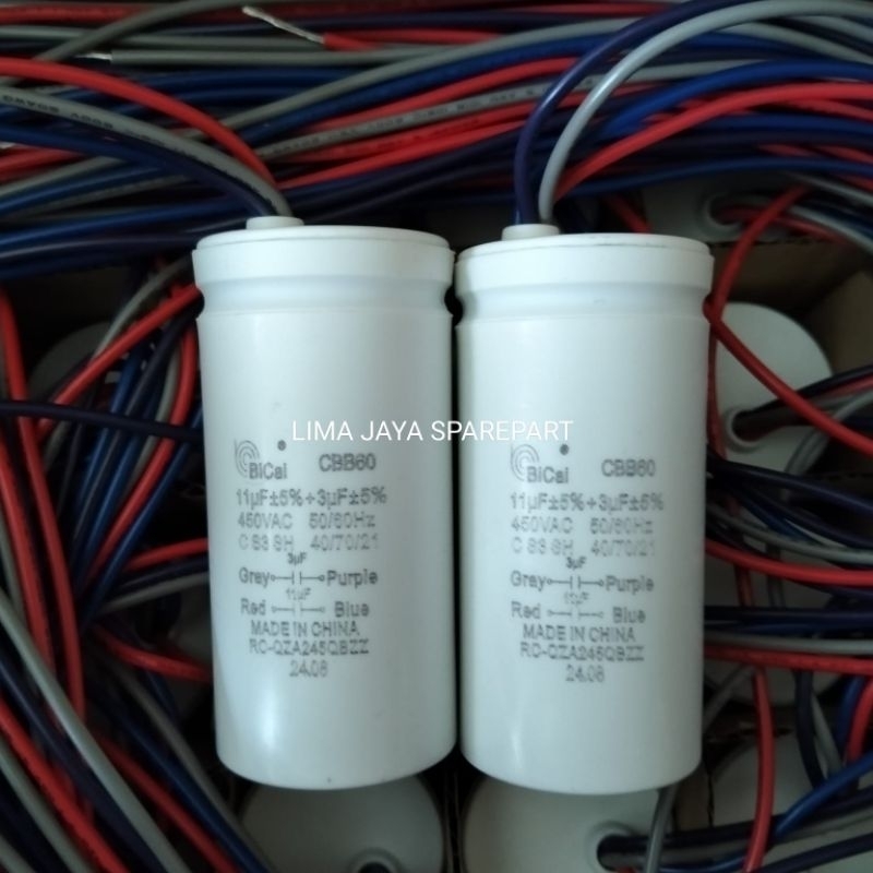Kapasitor Mesin Cuci Sharp 11+3 uF Kapasitor Sharp original