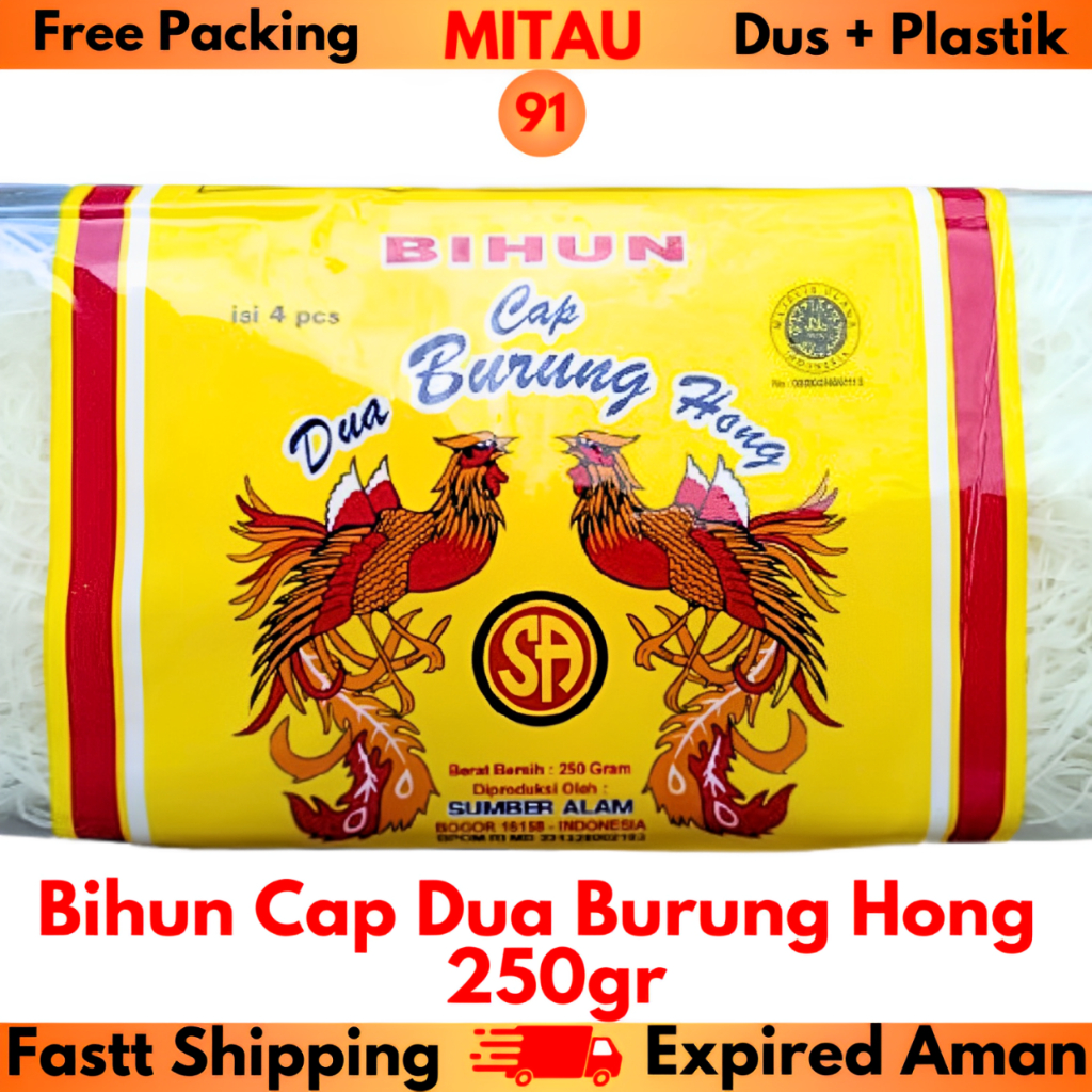 

Bihun Cap Dua Burung Hong 250gr / Bks Beli 20 Bks Lebih Murah