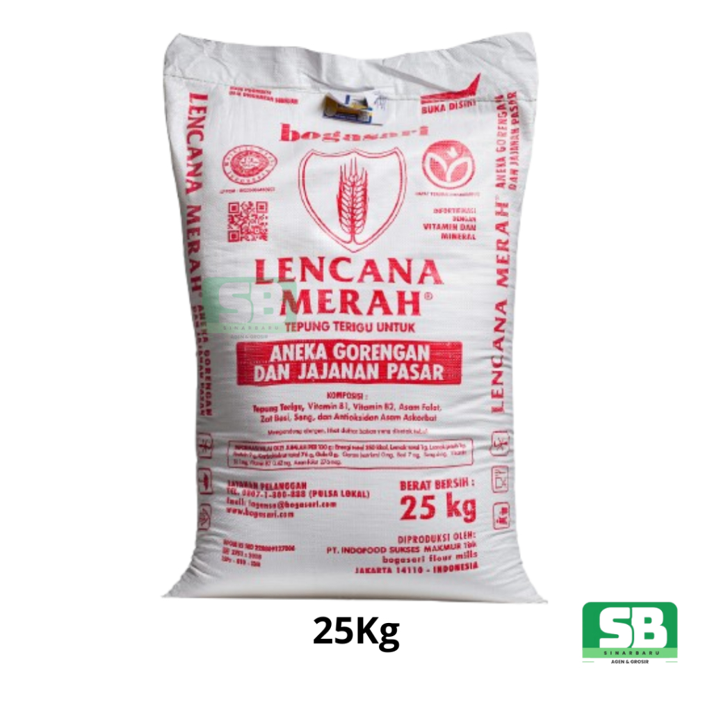 

TERIGU LENCANA MERAH KEMASAN 25 KG SATU BALL