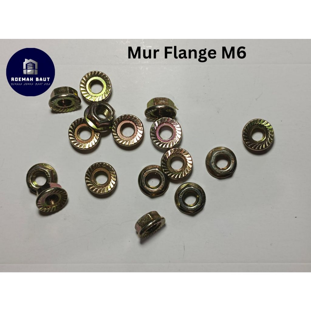 Mur Flange - Flange Nut M6 - Kunci 10