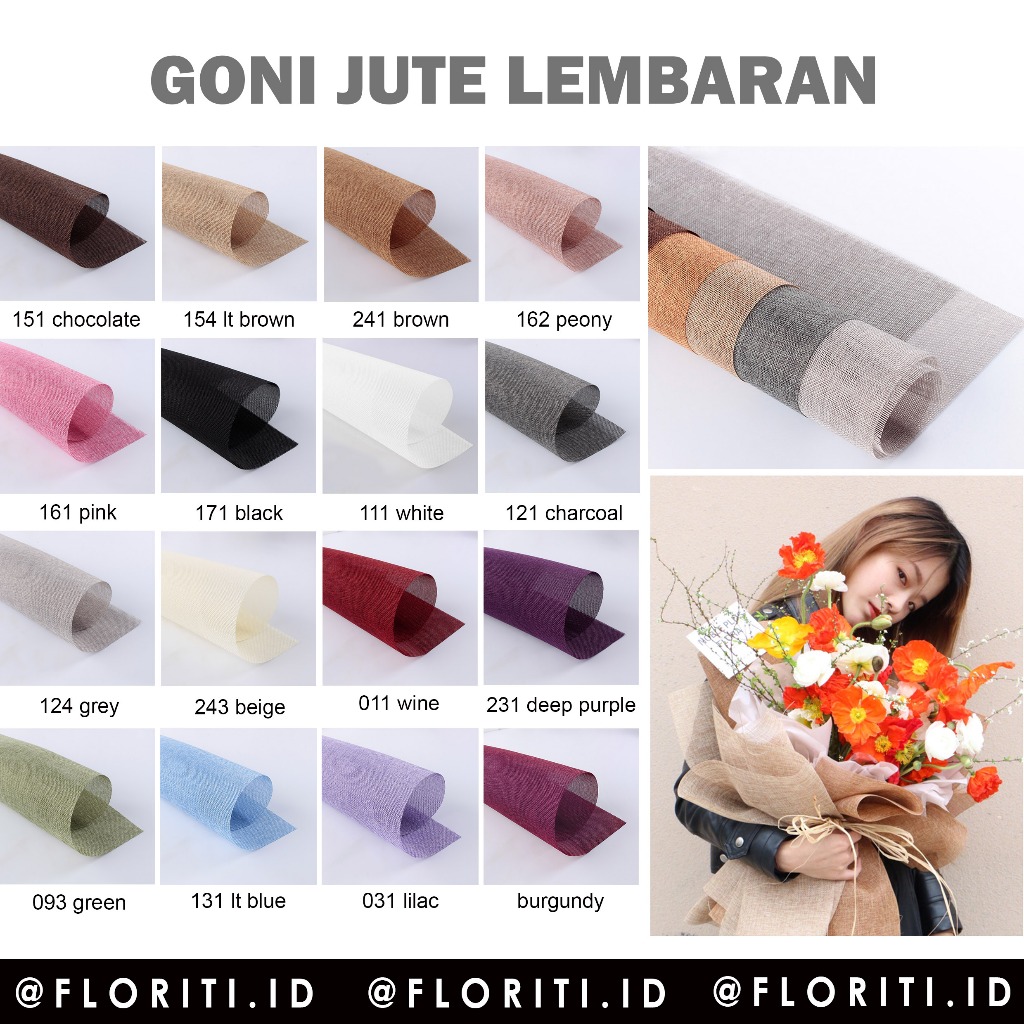 

(10 lembar) Goni Jute Kertas Buket/Flower Wrapping