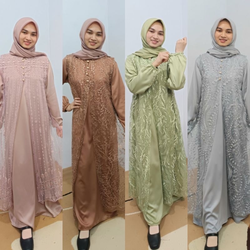 Brokat Dress Gamis Brukat Model Rompi Outer