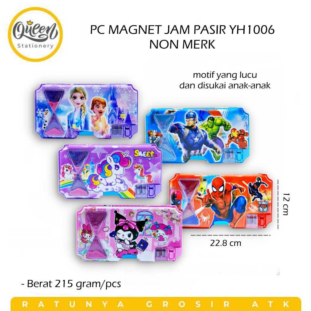 

1 PENCIL CASE MAGNET JAM PASIR YH1006 NON MERK / KOTAK PENSIL JAM PASIR LUCU