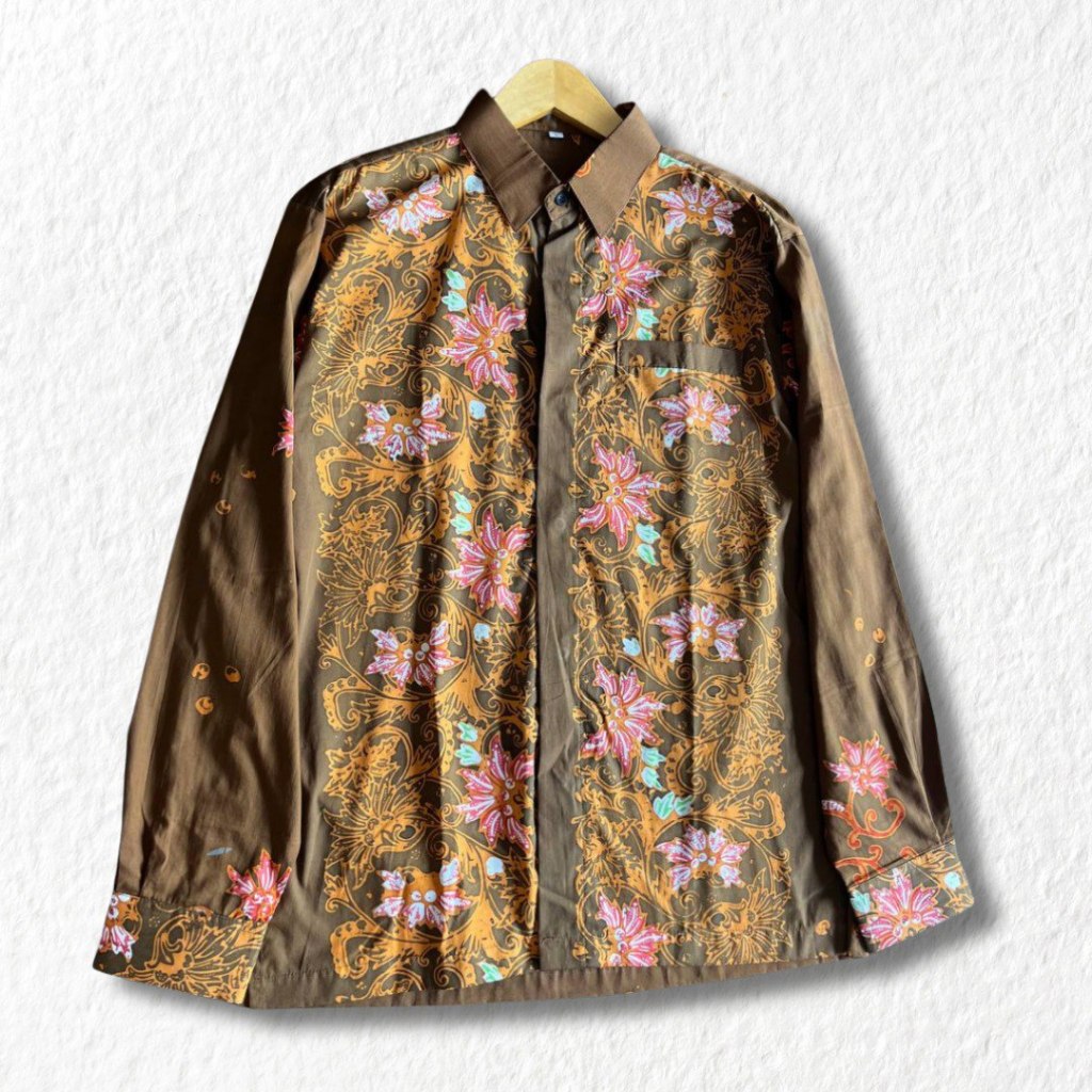 HEM KEMEJA PRIA BATIK SEKAR JEPARA HANDMADE LENGAN PANJANG