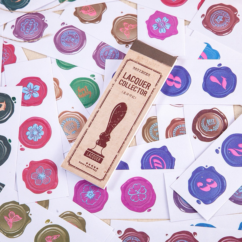 

[B859] Selamat siang buku stiker kertas Jepang seri kolektor lilin buku pegangan sastra retro bahan dekorasi stiker 8 jenis
