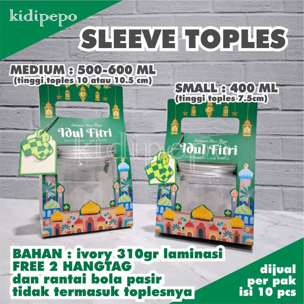 

SLEEVE TENTENGAN STOPLES JAR /TOPLES TABUNG / LEBARAN JINJING - isi 10 set