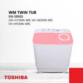 MESIN CUCI TOSHIBA VH-95WR/WB / MESIN CUCI 2 TABUNG /  KAPASITAS 9.5 KG / GARANSI RESMI NASIONAL TOS