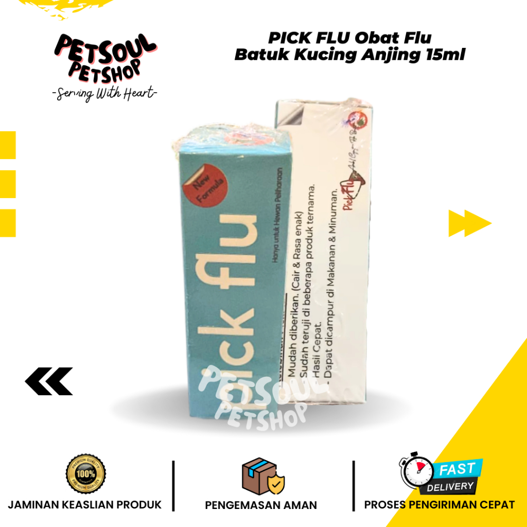 Pick Flu Obat Flu Batuk Kucing Anjing 15ml - Obat Flu Batuk Kucing Anjing