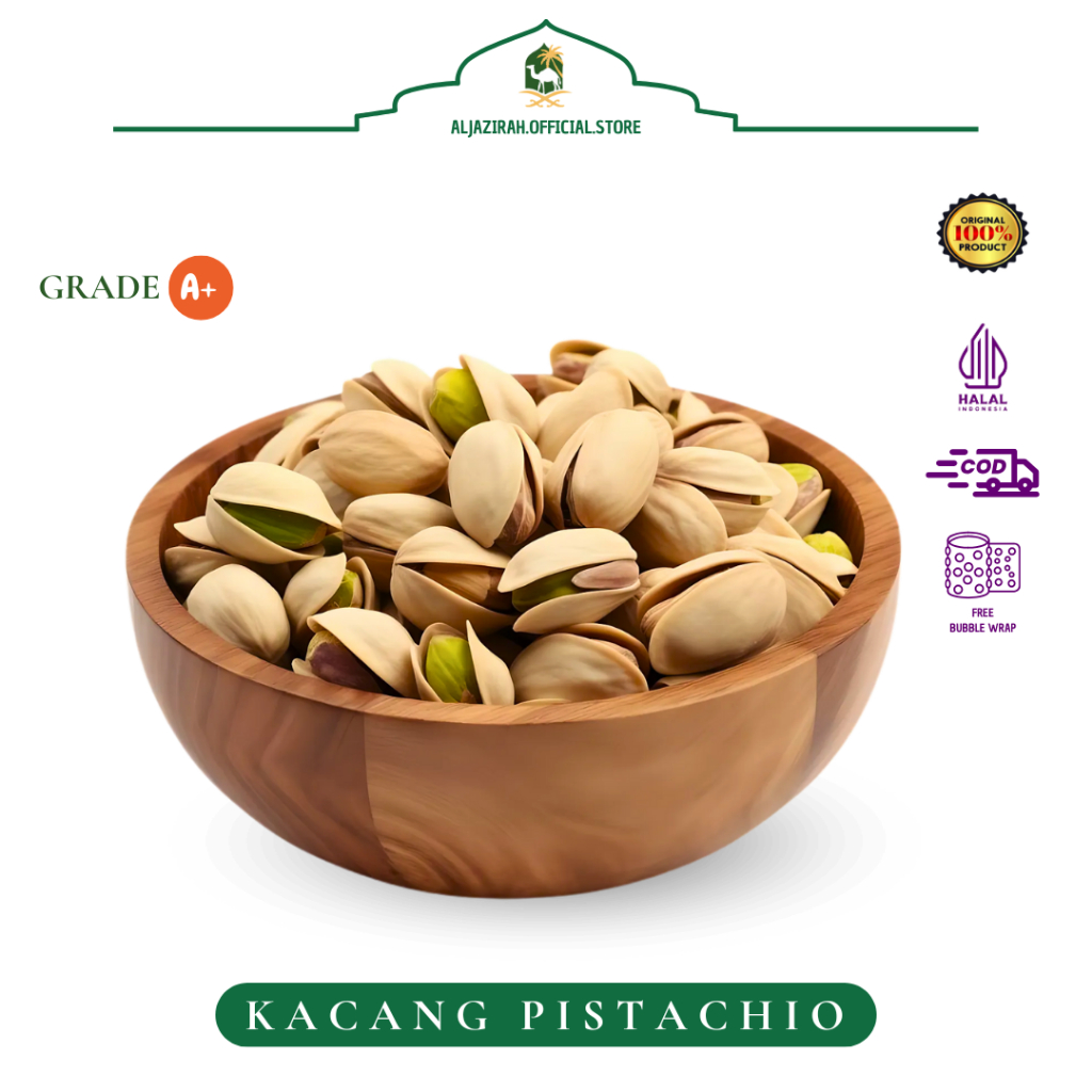 

KACANG FUSTUK PISTACHIO PANGGANG | KACANG ARAB GURIH RENYAH | ROASTED PISTACHIO OLEH OLEH HAJI UMROH