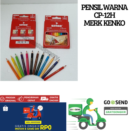 

Pensil 12 Warna Pendek Kenko Mini / Color Pencil CP-12H Half Paper Box Classic / Coloring Set