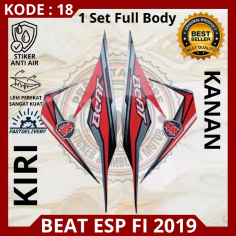Stiker/striping motor Honda Beat ESP fi 2019/stiker Beat ESP fi 2019/stiker motor Beat ESP fi 2019 m