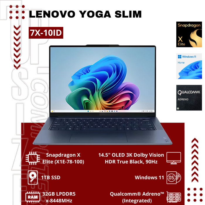 LENOVO YOGA SLIM 7X-10ID Snapdragon X Elite X1E-78-100 12C/32GB/SSD 1TB/W11+OHS21