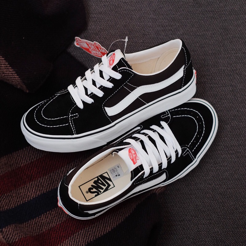 Sepatu Vans Sk8 Low Black White 100% ORIGINAL RESMI