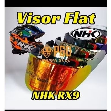 Flat visor NHK rx9 / kaca helm NHK flat RX 9 / GM race pro iridium silver iridium blue iridium gold