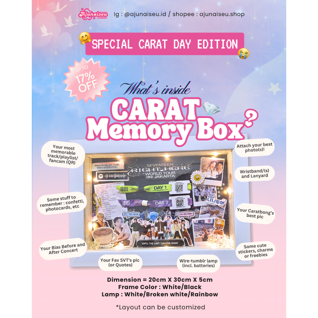 SCRAPBOOK KPOP / CUSTOM FRAME KONSER / MEMORY BOX KONSER / KENANG-KENANGAN KONSER