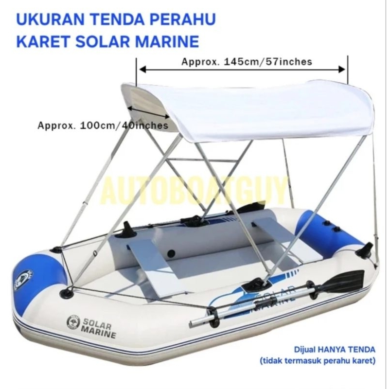 tenda/sunshade perahu karet original solar marine model bimini top