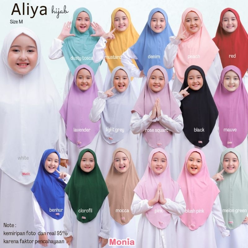 Monia - Aliya M, L (3th-remaja) - hijab instan anak-remaja syari | jilbab bergo khimar terlaris Jers