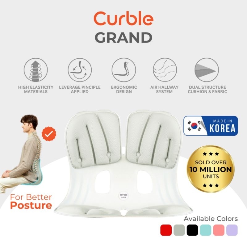 Curble Chair Grand grey - kursi penopang badan made in korea