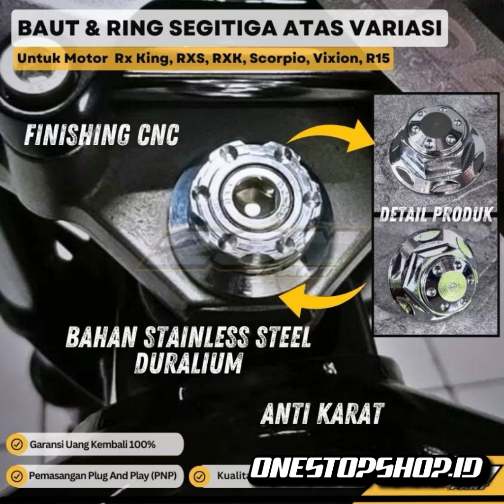 Baut segitiga atas rx king Custom dural - Baut komstir rx king byson vixion scorpio ninja