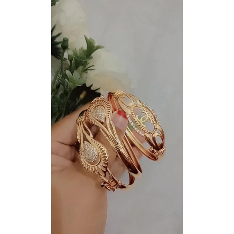 Gelang Tangan Bangkok Dewasa Lapis Emas 18k Imitasi