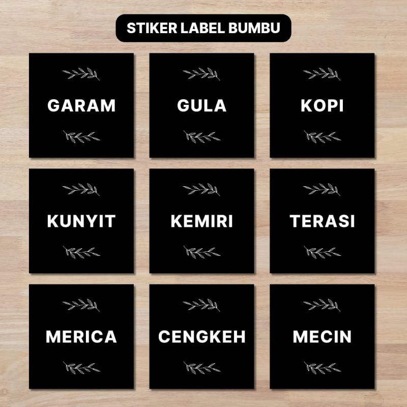 

Stiker Label Bumbu Dapur Vinyl Hitam Aesthetic