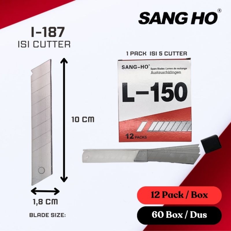 

1 pak kecil ISI CUTTER L - 150 SANG HO / REFFIL CUTTER BESAR MURAH