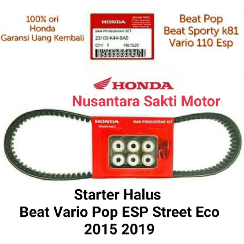 ( Vbelt + Roller ) 23100-k44-BA0 Starter Halus Beat Vario Scoopy f1 fi street eco pop esp 2015 2016 