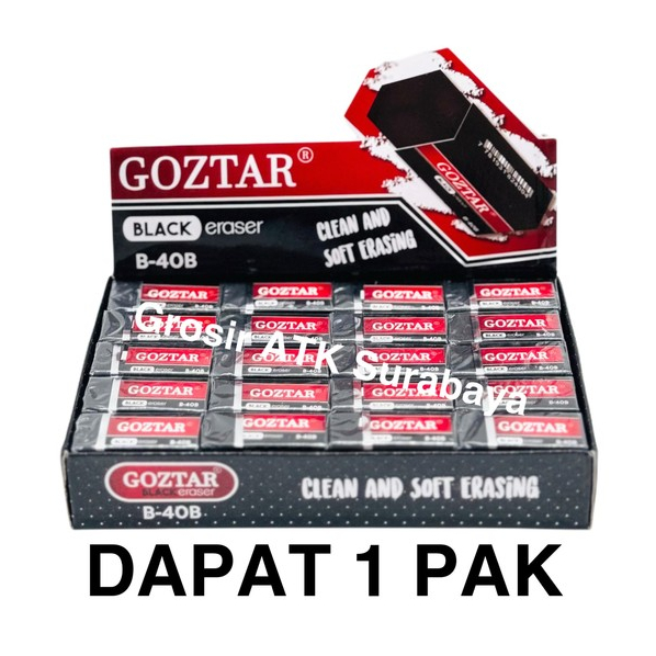 

( DAPAT 1 PAK ) PENGHAPUS GOZTAR B-40 HITAM / Stip Eraser Goztar Kecil B40 B-40 HITAM MURAH