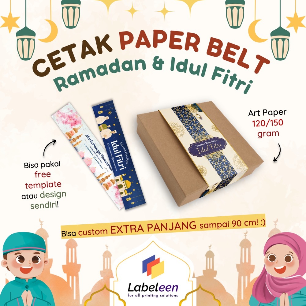 

Paperbelt Idul Fitri Custom Extra Panjang | Cetak Paper Sleeve Lebaran Ramadhan | Sleeve Eid Mubarak Hampers | Sabuk Kertas Box