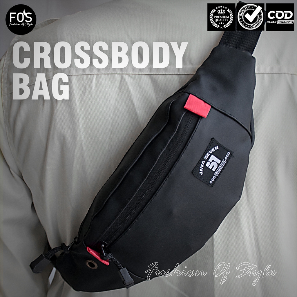 Tas pinggang pria keren 2024 anti air waistbag waterproof untuk bersepeda cowok ukuran kecil Hitam