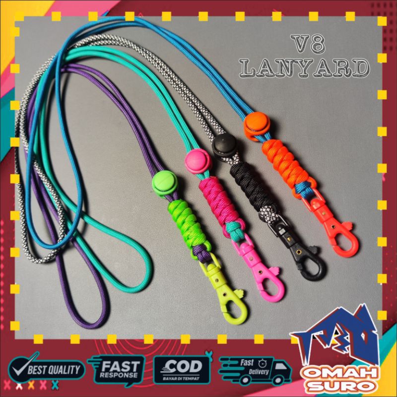 

V8 LANYARD TALI PARACORD/KALUNG/GANTUNGAN HP/ID CARD/NAME TAG