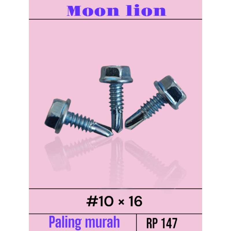 Baut baja ringan roofing 10 x 16 merk lion asli sekrup baja ringan