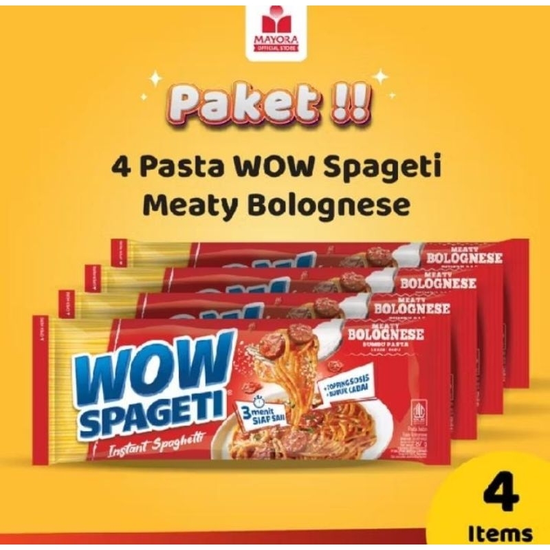 

Wow Spageti Meaty Bolognese & Creame Carbonara 4 item 88 gram